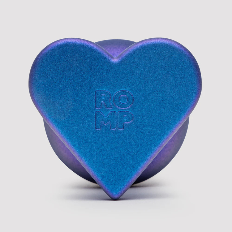ROMP Luster blue heart-shaped plug with metallic finish, House of Vices wellness store