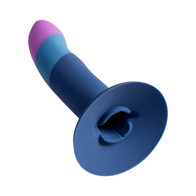 Colorful silicone toy with flared base, featured at House of Vices wellness store