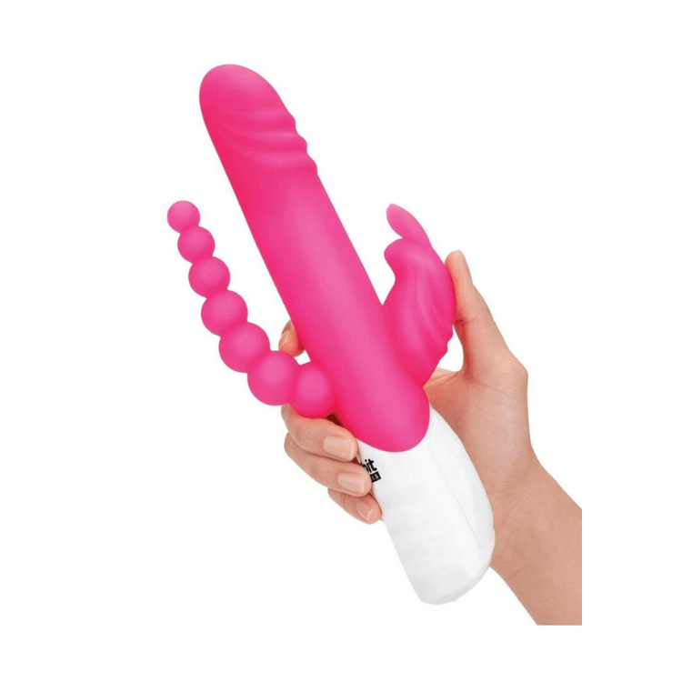 Rabbit Essentials Silicone Rechargeable Double Penetration Vibrator - House of Vices 