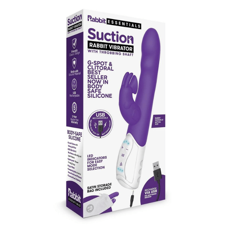Rabbit_Essentials_Silicone_Rechargeable_Clitoral_Suction_Rabbit_Purple - House of Vices 