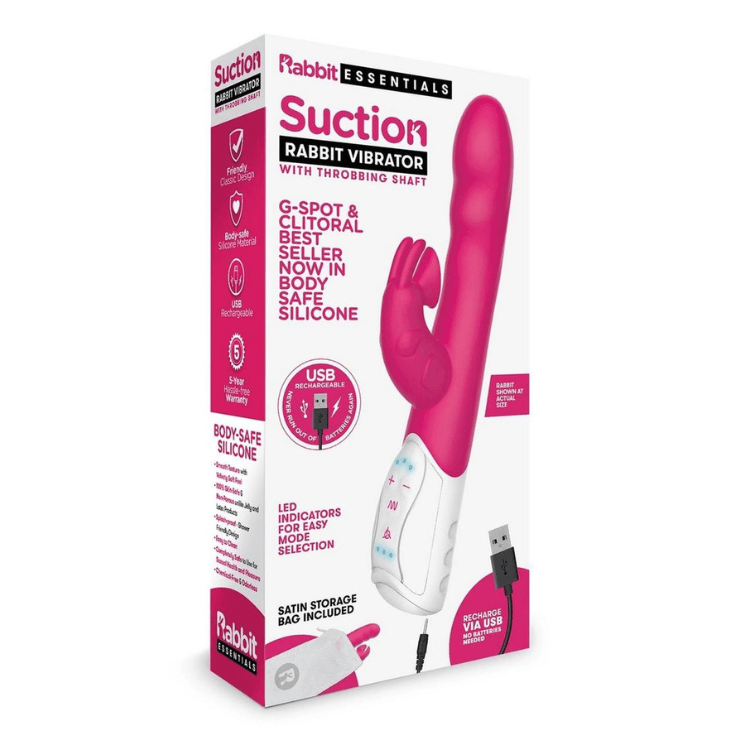 Rabbit_Essentials_Silicone_Rechargeable_Clitoral_Suction_Rabbit_pink_3 - House of Vices 