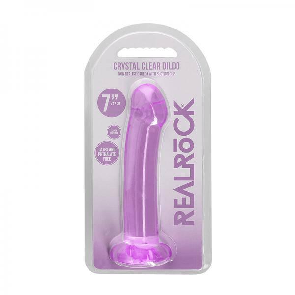 RealRock Crystal Clear Non Realistic Dildo with Suction Cup 6.7in - House of Vices 