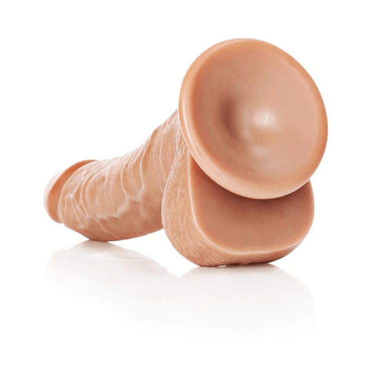 RealRockCurvedRealisticDildowithBallsandSuctionCup8in-Caramel2 - House of Vices 