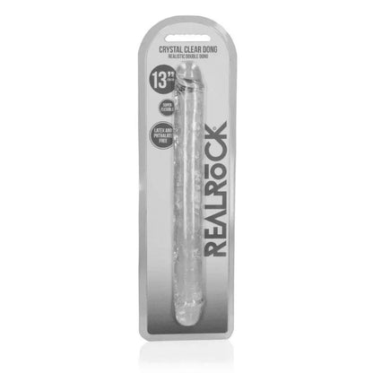 RealRock crystal clear double dong 13-inch transparent dildo in retail packaging