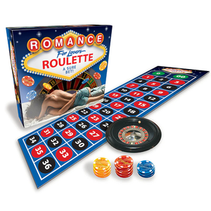 Romance Roulette couples board game with box, wheel, chips, and play mat from House of Vices
