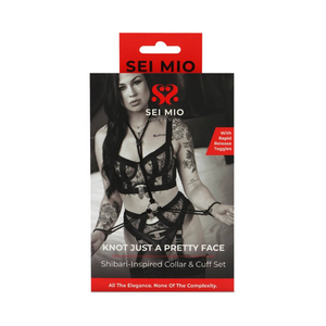 Sei Mio Knot Just a Pretty Face Shibari-Inspired Collar & Cuff Set packaging