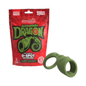 Screamin Dragon Forest Dragon G-spot texture ring with packaging.