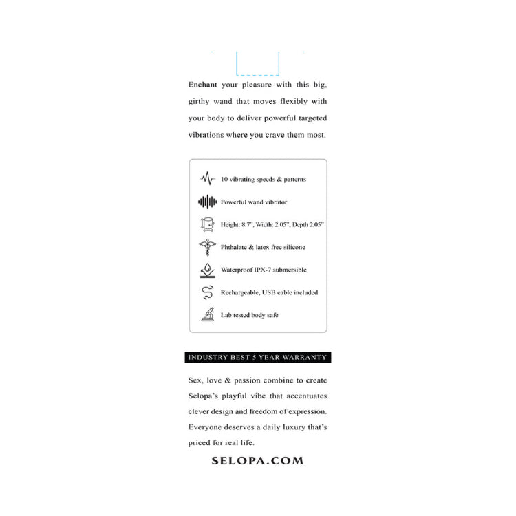 Selopa Merlin Powerful Wand Vibrator - House of Vices