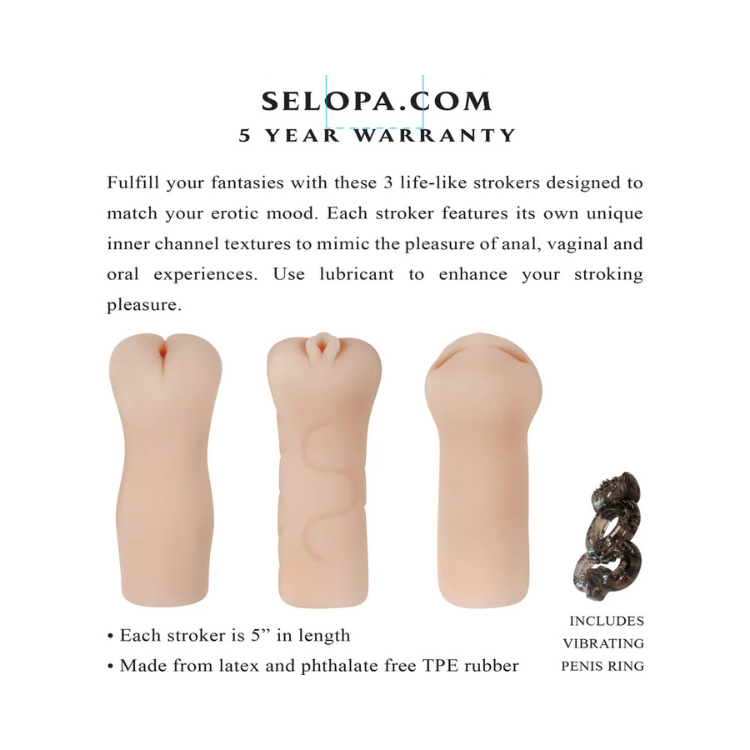 Selopa Party Pack 3-Piece Stroker Pack - House of Vices