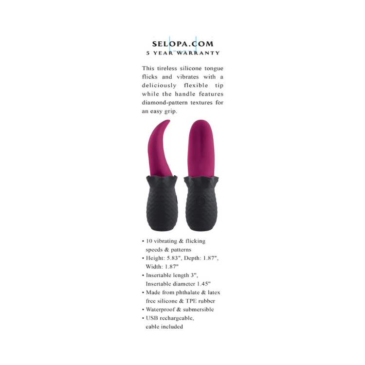 Selopa Tongue Teaser Vibe Rechargeable Silicone - House of Vices 