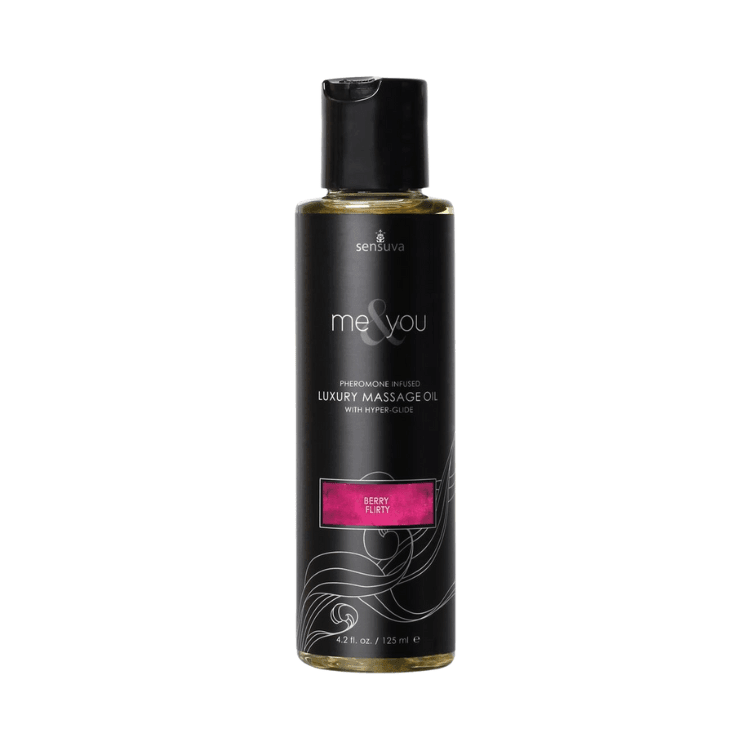 Sensuva-Me-_-You-Pheromone-Infused-Luxury-Massage-Oil-4.2oz-Berry-Flirty - House of Vices 