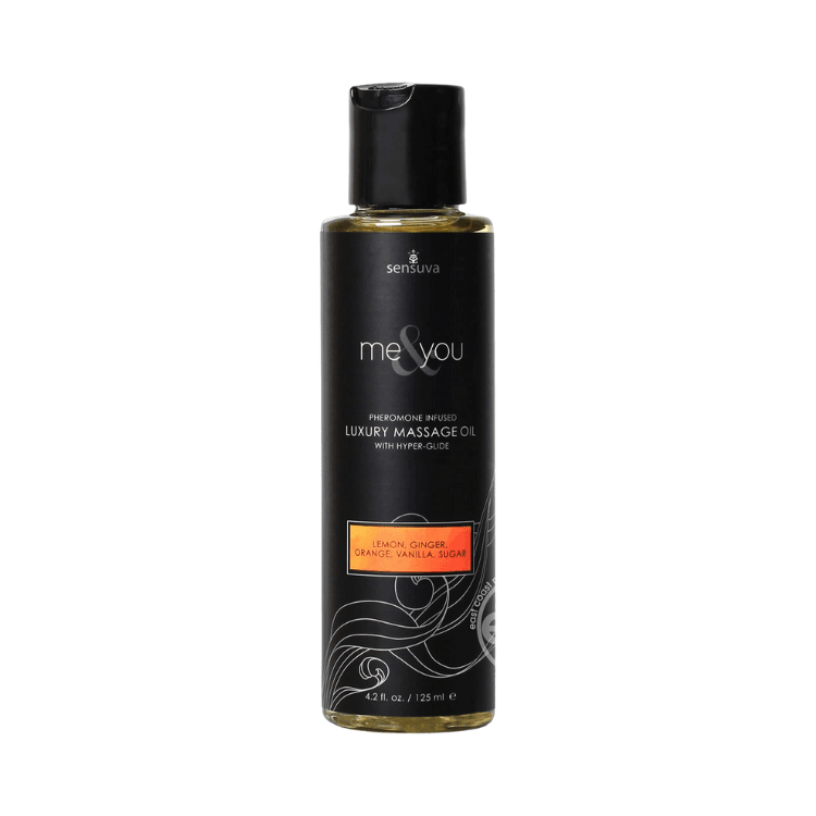 Sensuva-Me-_-You-Pheromone-Infused-Luxury-Massage-Oil-4.2oz-Lemon-Ginger-Orange-Vanilla-Sugar - House of Vices 