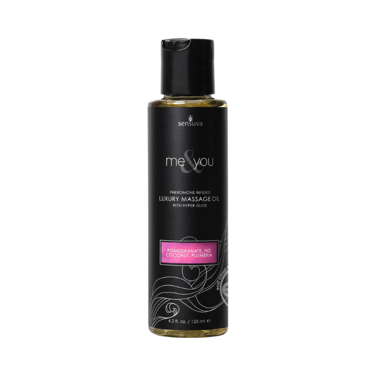 Sensuva-Me-_-You-Pheromone-Infused-Luxury-Massage-Oil-4.2oz-Pomegranate-Fig-Coconut-Plumeria - House of Vices 