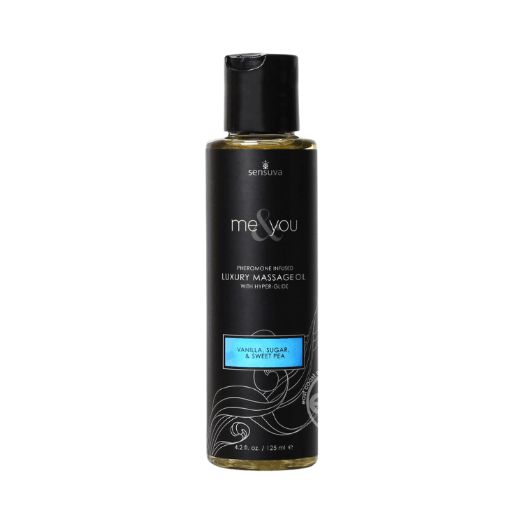 Sensuva-Me-_-You-Pheromone-Infused-Luxury-Massage-Oil-4.2oz-Vanilla-Sugar-Sweet-Pea - House of Vices 