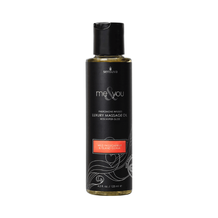 Sensuva-Me-_-You-Pheromone-Infused-Luxury-Massage-Oil-4.2oz-Wild-Passionfruit-Island-Guava - House of Vices 