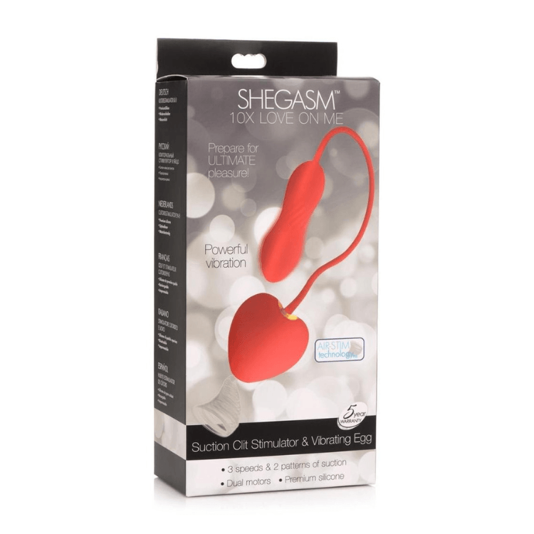 Shegasm Love On Me Suction Clit Stimulator and Vibrating Egg - House of Vices 