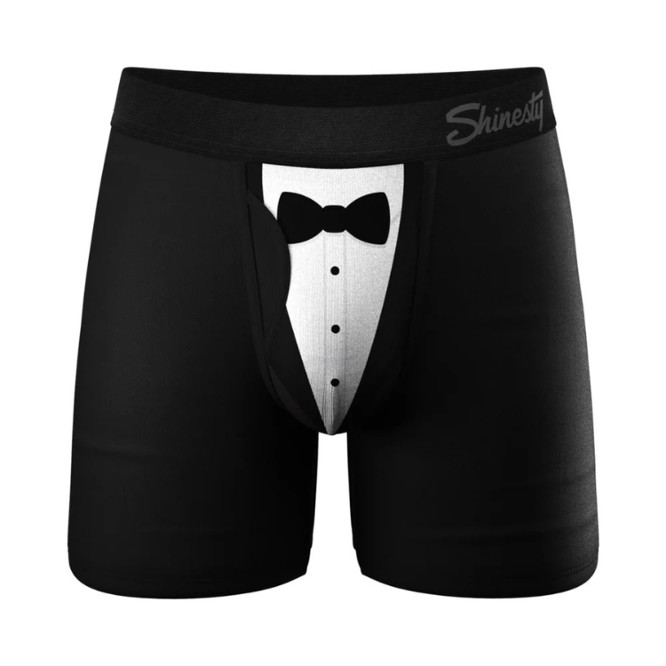 Shinesty The 009 Black Tuxedo Ball Hammock Pouch Men's Underwear with Fly - House of Vices