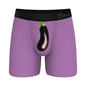 Shinesty The Double Entendre Eggplant Ball Hammock Pouch Men's Underwear with Fly