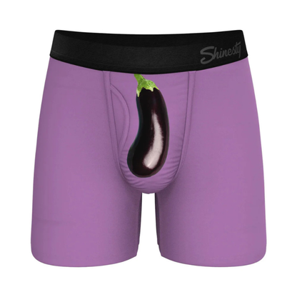 Shinesty The Double Entendre Eggplant Ball Hammock Pouch Men's Underwear with Fly