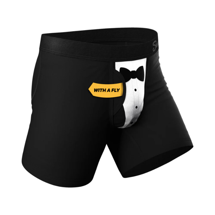 Shinesty The 009 Black Tuxedo Ball Hammock Pouch Men's Underwear with Fly - House of Vices