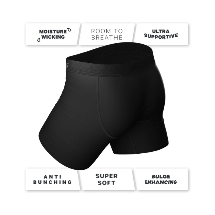 Shinesty The 009 Black Tuxedo Ball Hammock Pouch Men's Underwear with Fly - House of Vices