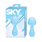 Sky Magic Mushroom - 7-function silicone vibe with dual motors, rechargeable, blue design