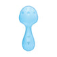 Blue silicone mushroom-shaped massager with textured head and control buttons