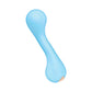 Light blue ergonomic adult toy with power button and textured grip