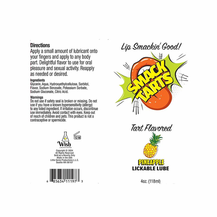 Smack_Tarts_Lickable_Sour_Pineapple_Lube_4_oz._1 - House of Vices 