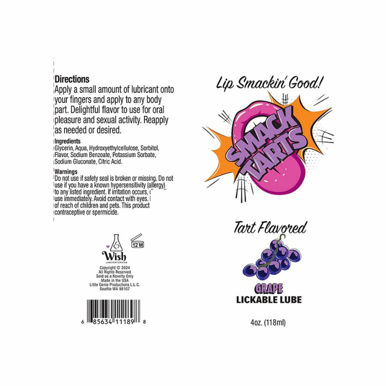 Smack_Tarts_Lickable_Tart_Grape_Lube_4_oz._1 - House of Vices 