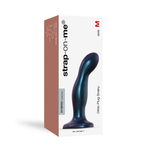 Strap-on-me metallic blue plug in medium size, boxed, premium wellness toy from House of Vices.