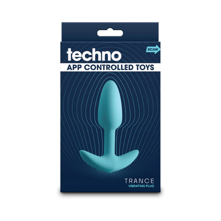 House of Vices Techno app-controlled vibrating plug in blue packaging, premium wellness toy