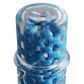 Blue hexagonal patterned adult toy with transparent casing