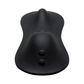 Black silicone-encased adult ride-on vibrator with ergonomic curved design and control buttons