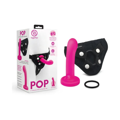Together Pop 6 in. Silicone Dildo & Harness Set - House of Vices