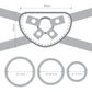 Technical drawing of a harness accessory with precise measurements in millimeters.