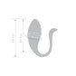 Technical dimension drawing of a curved adult wellness toy with size measurements in mm.
