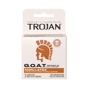 Trojan G.O.A.T Non-Latex Silicone Lubricated 3-Pack - House of Vices