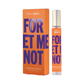 Simply Sexy Forget Me Not pheromone perfume bottle and box, orange with bold purple text