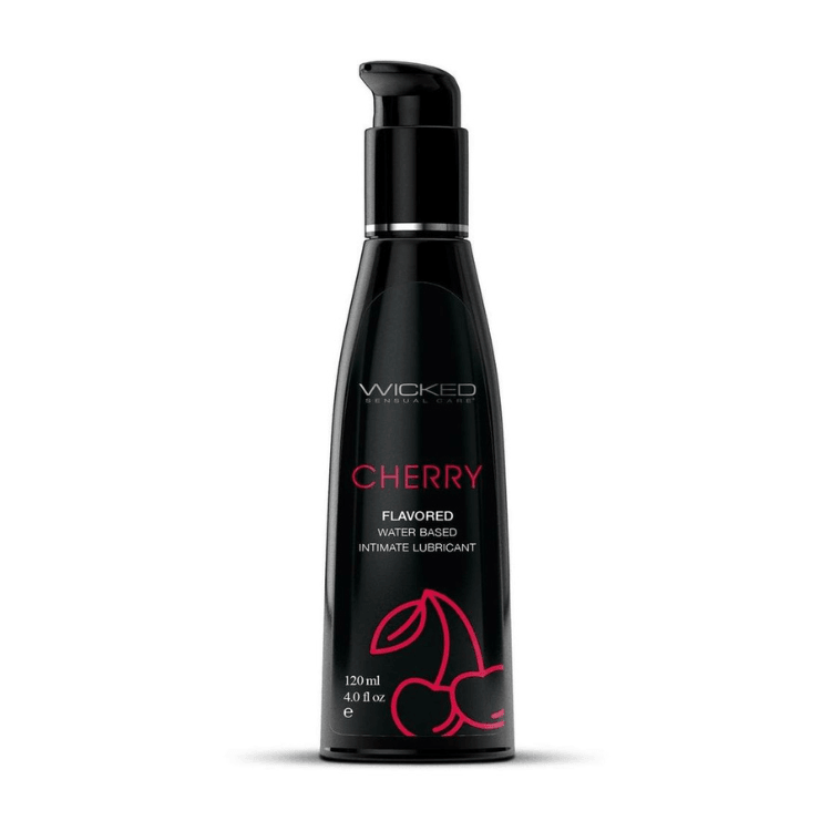 Wicked_Aqua_Water_Based_Flavored_Lubricant_Cherry_4_oz - House of Vices 