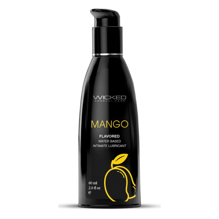 Wicked_Aqua_Water_Based_Flavored_Lubricant_Mango_4oz - House of Vices 