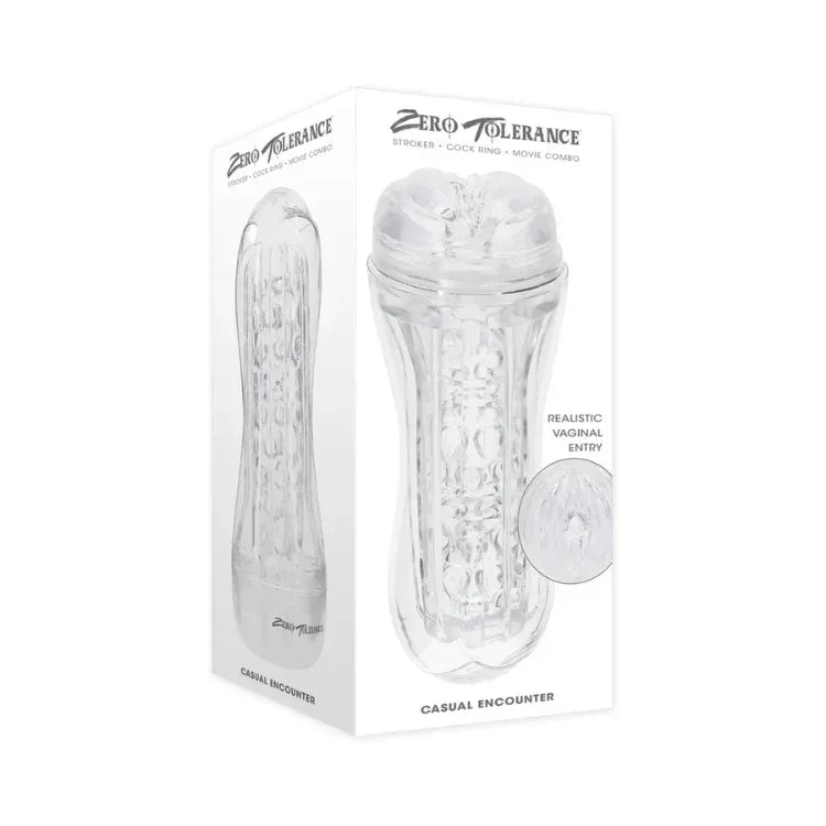 Zero Tolerance Casual Encounter clear stroker masturbator boxed, textured interior visible