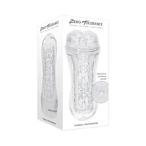 Zero Tolerance Casual Encounter clear stroker masturbator boxed, textured interior visible
