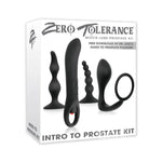Zero Tolerance intro to prostate kit box with silicone prostate toys and movie-lube offer