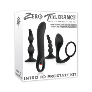 Zero Tolerance intro to prostate kit box with silicone prostate toys and movie-lube offer