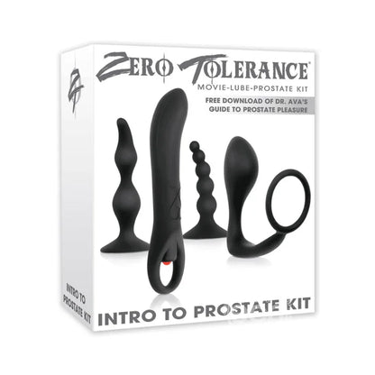 Zero Tolerance intro to prostate kit box with silicone prostate toys and movie-lube offer
